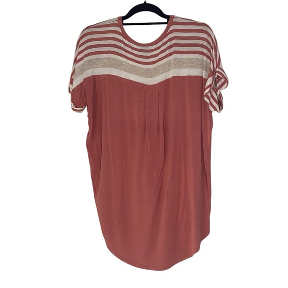 Bobeau Pink Cuffed Sleeve Boxy T-Shirt - Picture 2 of 5
